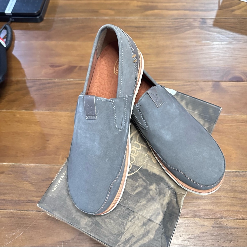 Chaco Thompson Slip On Shoes Mens Size 10 Dark Gull Gray Leather NEW IN BOX